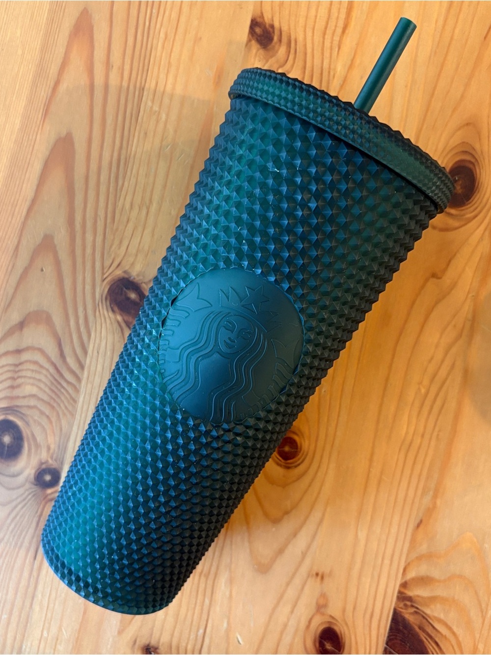Starbucks Dark Green Studded Reusable Tumbler with Straw